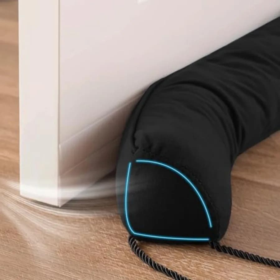 7" Door Draft Stopper Blocks Hot and Cold Air with Removable Washable Cover for Gaps Up to 3" All-Season Seal for Noise Wd Unde