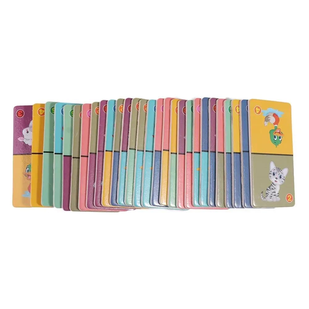 Giocattolo didattico Set di blocchi di costruzione di domino in legno Blocchi educativi Puzzle di domino di animali Giocattoli in età prescolare in legno