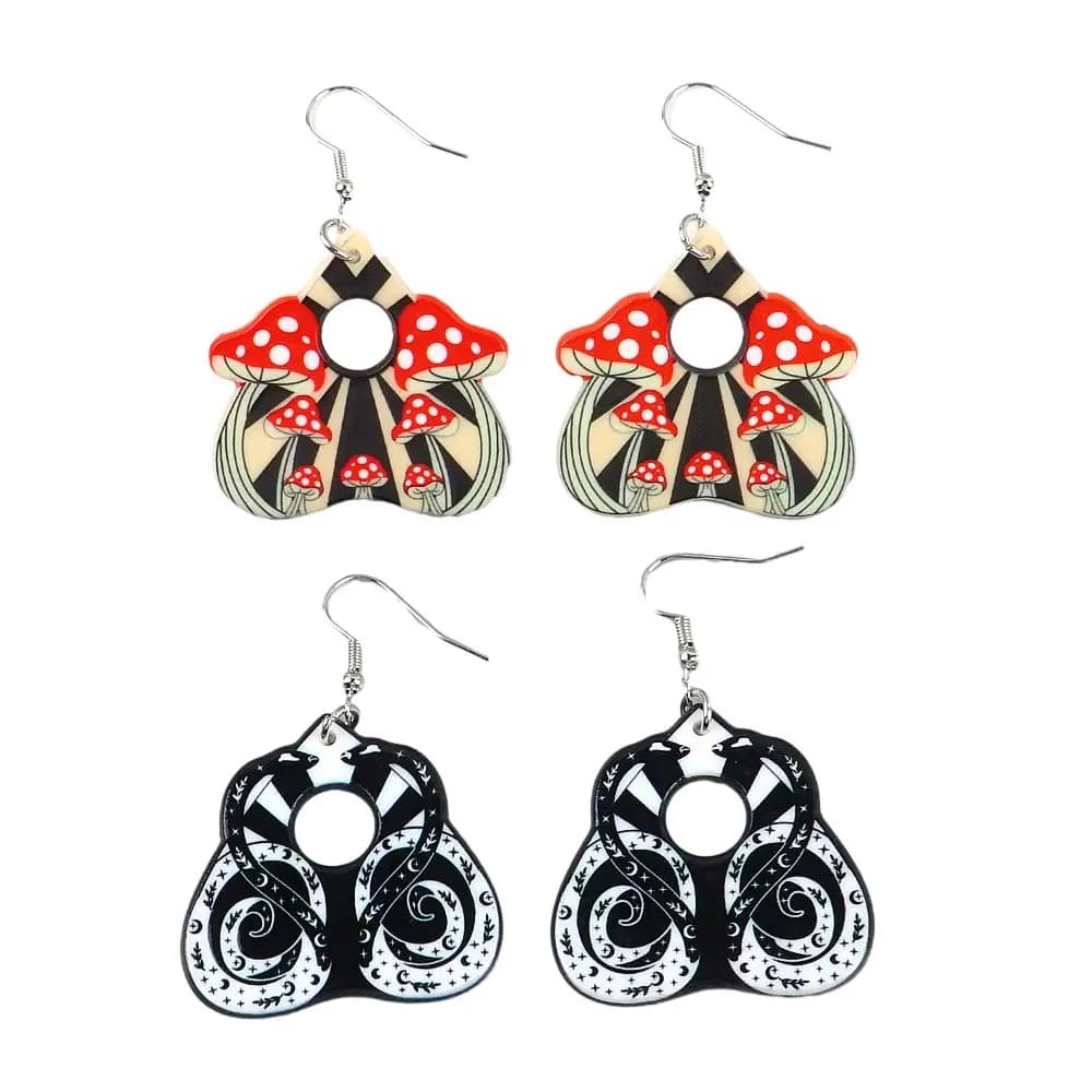 Nuovo cartone animato fungo rosso acrilico orecchini di Halloween per le donne serpente magico gotico OUIJA orecchino di goccia regalo di gioielli per tutti i santi