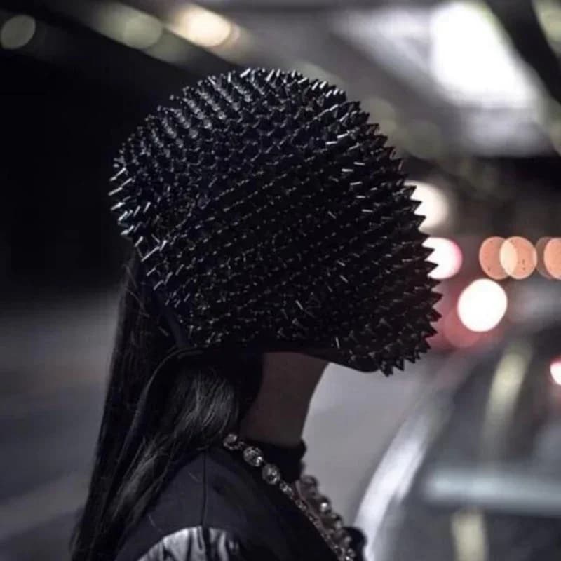 Studded Spikes Full Face Mask Cover Funny NightClub Dance Masks Nightclub Bar DJ Party Headwear Halloween Cosplay Costume