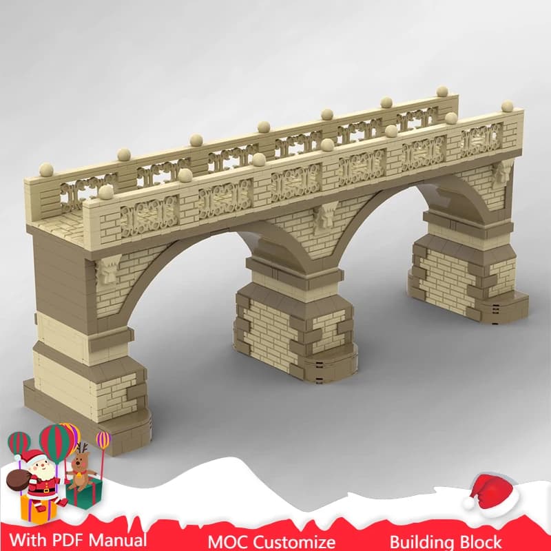 Creative Custom MOC City Building Block Renaissance Bridge Model Children's Educational DIY Assembly Toy Brick Set Birthday Gift