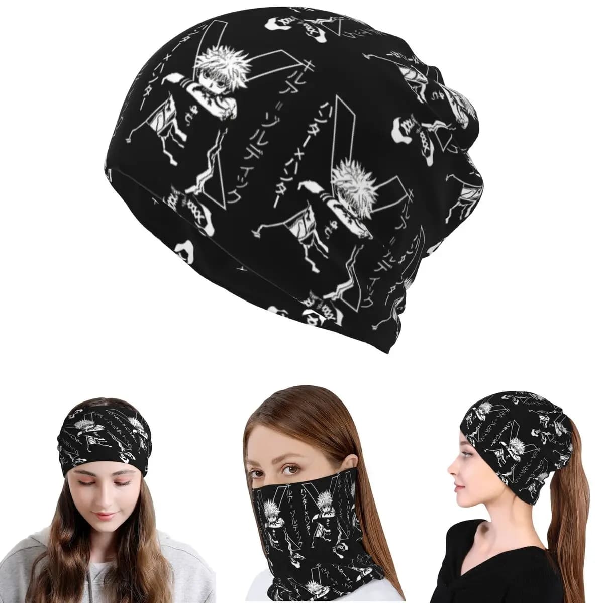 Bandana Anime HXH Hunter X Hunter by Killua Zoldyck, Magic Scarf, Scaldacollo, Cycling Scarf, Berretto, Unisex for Adults, For All Seasons
