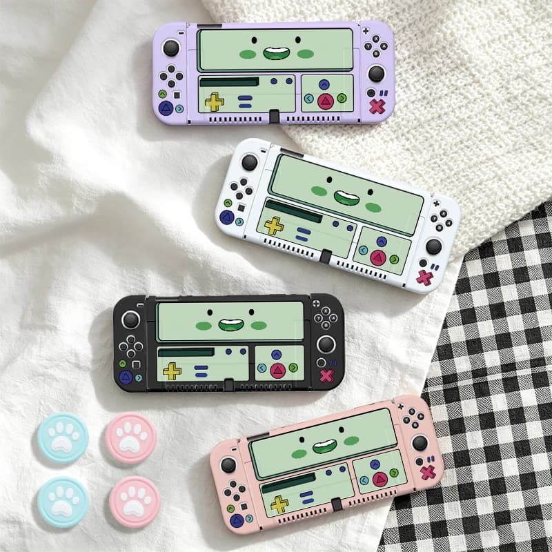 For Switch Switch OLED Split Protective Shell, TPU Soft Case, Full Protection, Gift 4 Thumb Grips, Anti-Slip Shockproof