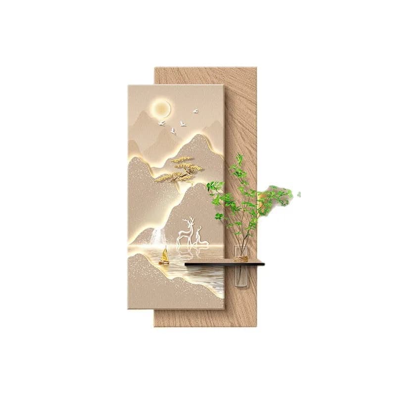 Entrance decorative painting Rizhao Jinshan hydroponic green plant lighting painting Mural in the corridor