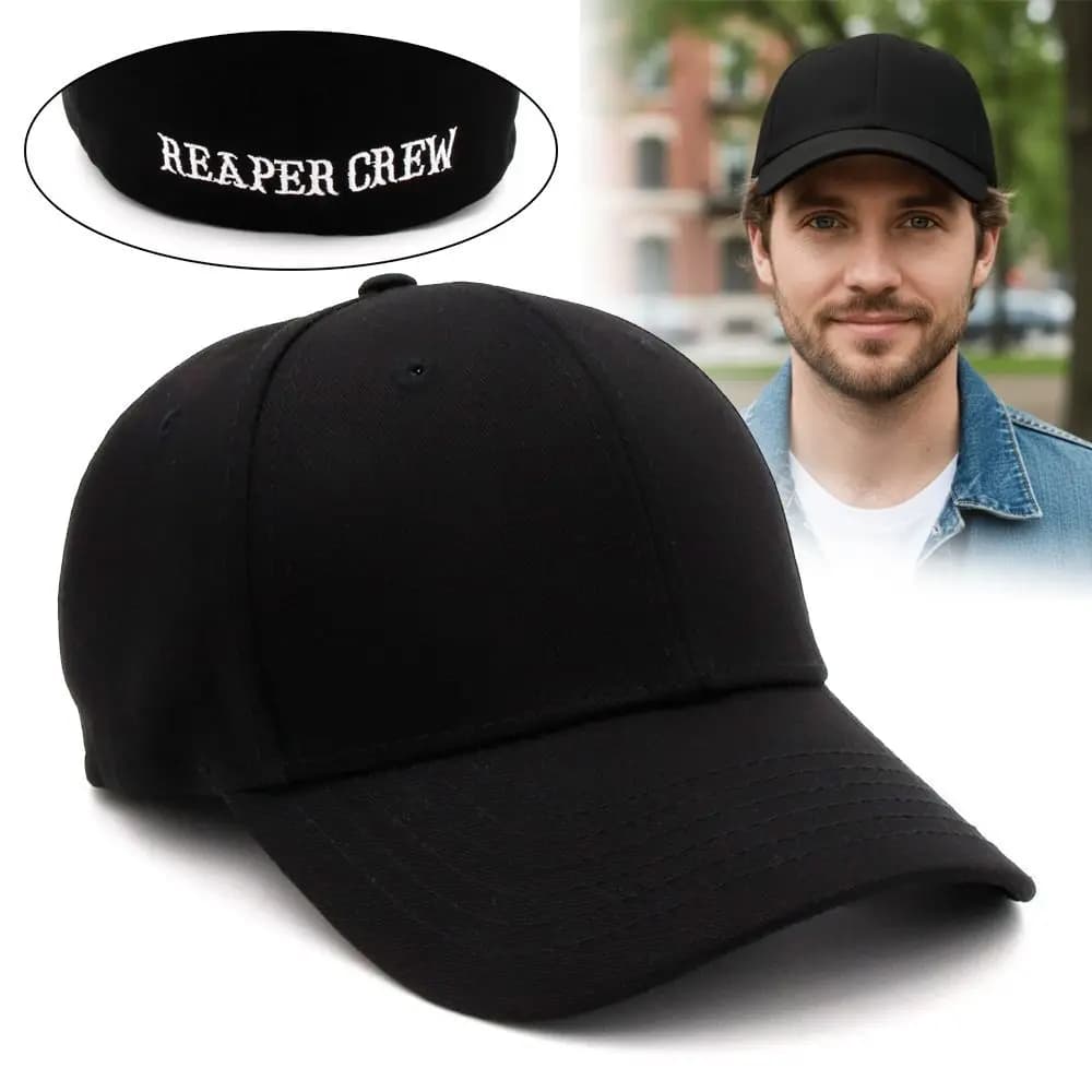 Fashion REAPER CREW Cotton baseball cap with embroidered letters, hip hop hat, comfortable hat for women and men