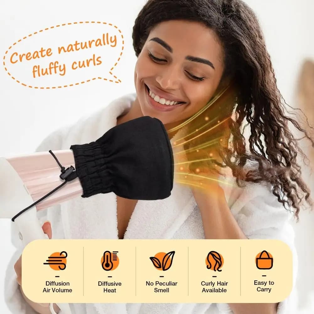 Hot Soft Hair Dryer Cloth Cover Folding Bench Hair Dryer Bag With Universal Elastic Band Diffuser Sleeve