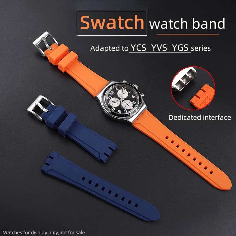 Per cinturino orologio Swatch 19mm 21mm YCS YAS serie YGS uomo YVS400 muslimys451 YVS420 bracciale morbido in silicone elastico da donna