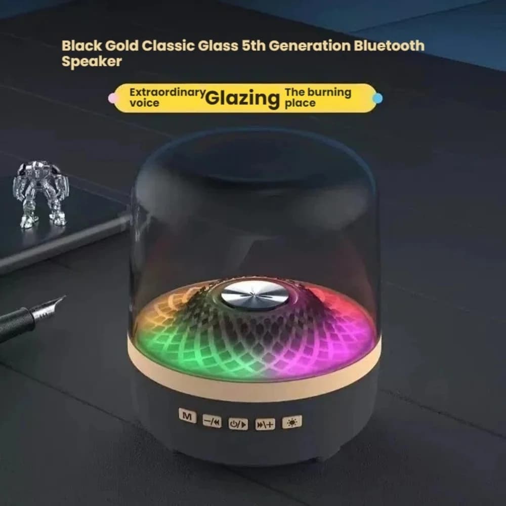 Glaze 5 Subwoofer Bluetooth 5.3 con Lampada a Effetto Respirazione, Altoparlanti Hi-Fi Acustici, Soundbar Wireless Portatile per Home Theater