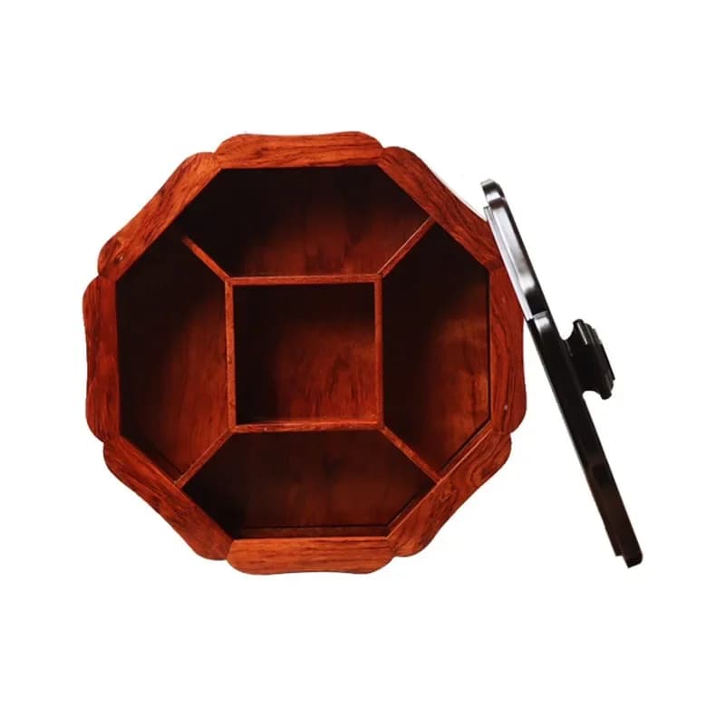 Ba Hua/Scatola ottagonale in legno di sandalo rosso per frutta secca, scatola domestica in mogano per caramelle, per soggiorno