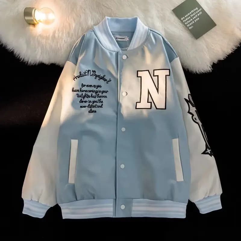 Spring Autumn 2026 New Style Oversize Baseball Collar Trendy Student Jacket Outerwear Fashionable Casual Loose Fit for Teens