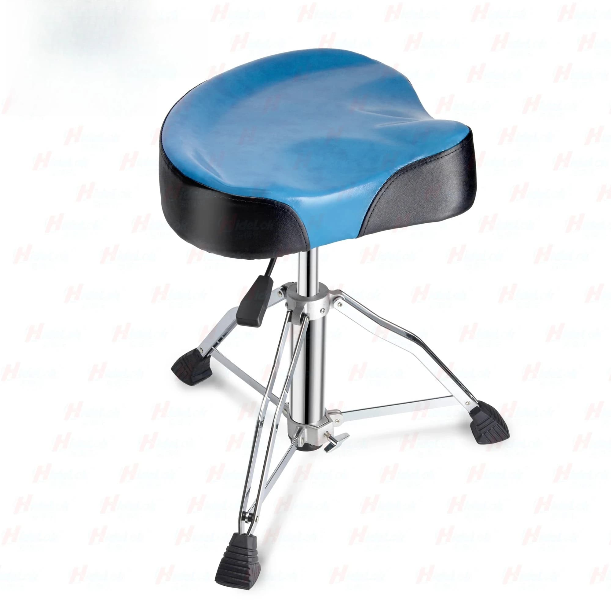 Sgabello per Batteria Regolabile, Sedile con Sollevamento a Gas e Cuscino Imbottito, Stabile ed Ergonomico per Batteristi, Uso in Studio e Pratica