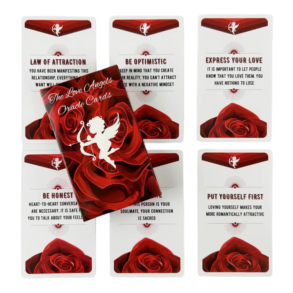 Carte Oracolo dell'Angelo dell'Amore con parole chiave, 54 carte dei Tarocchi in inglese, gioco da tavolo per divinazione del destino e intrattenimento
