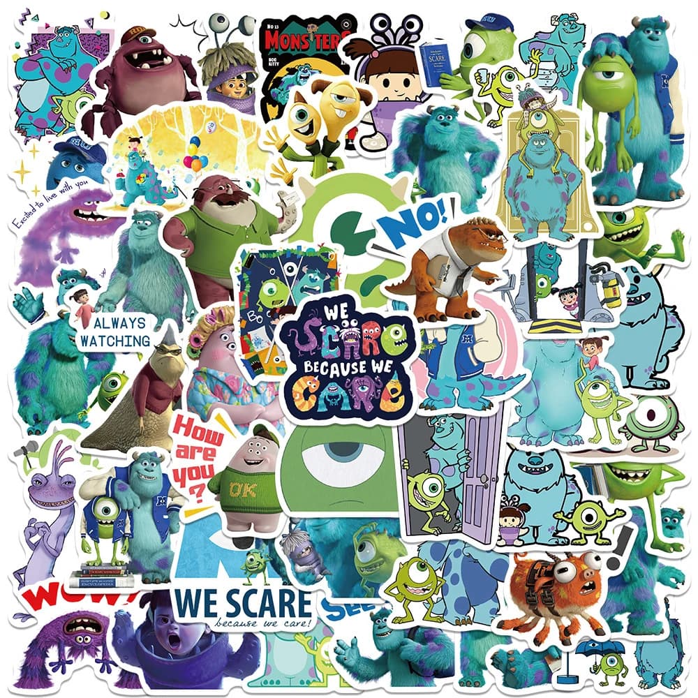 10/30/50PCS Cool Monster Inc adesivi Disney Cartoon decalcomanie giocattoli fai da te notebook telefono skateboard casco portatile adesivo per auto regali