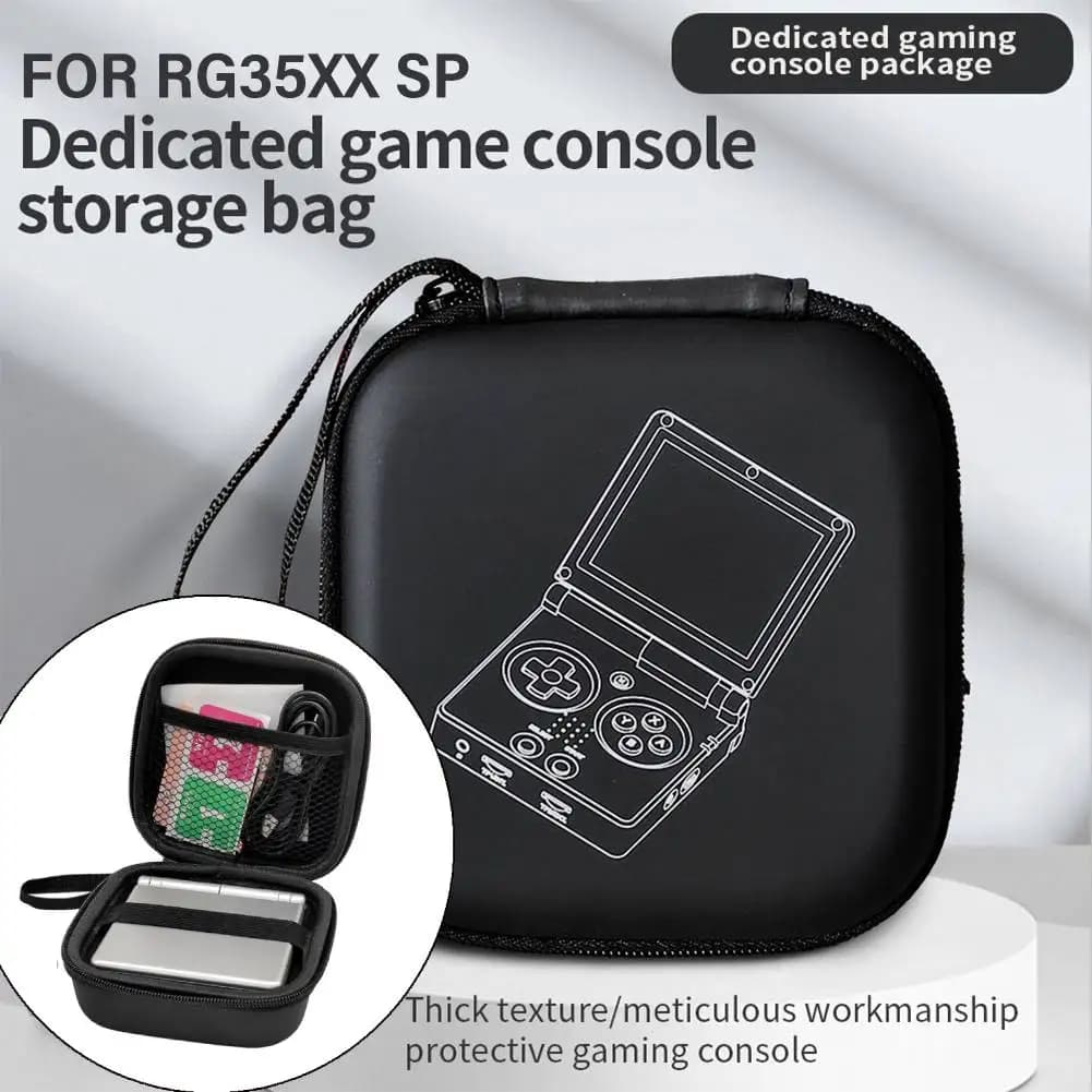 Custodia da trasporto con tasca in rete per schede SD e cavi USB, borsa portaoggetti per console da gioco portatile ANBERNIC RG35XXSP