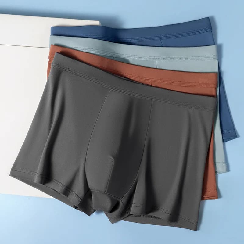 3 Pezzi di Intimo Maschile, Boxer a Vita Media, Taglia Grande, Tinta Unita, Traspiranti, Delicati sulla Pelle e Comodi