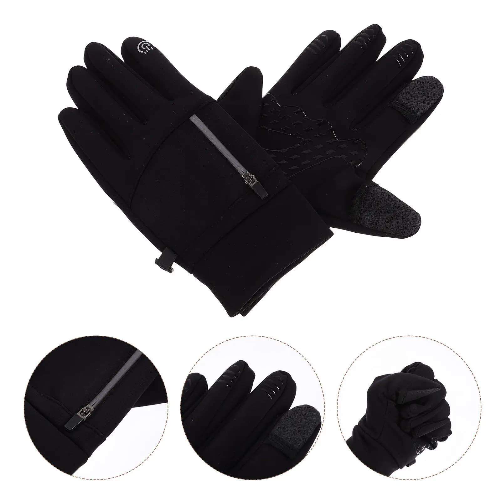 1 paio di guanti da ciclismo anti-schermo senza dita per sport all'aria aperta in climi freddi, resistenti all'usura, per equitazione, pesca, caccia