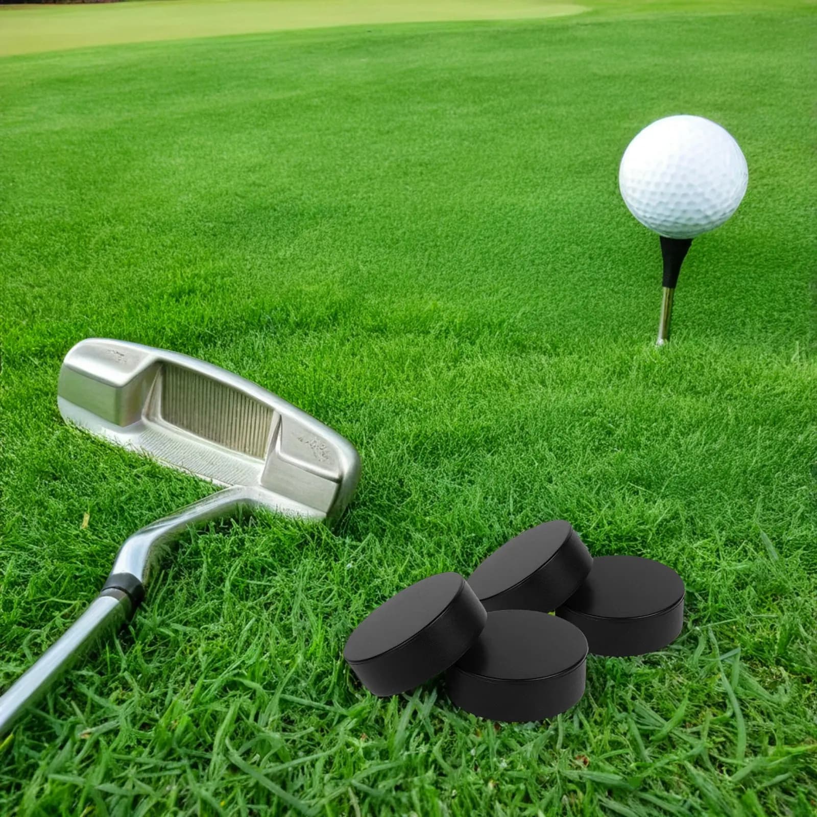 4 Pezzi Puck da Hockey su Ghiaccio in PU, Puck in Schiuma per Allenamento Sportivo, Puck per Allenamento e Competizione di Pattinaggio a Rotelle