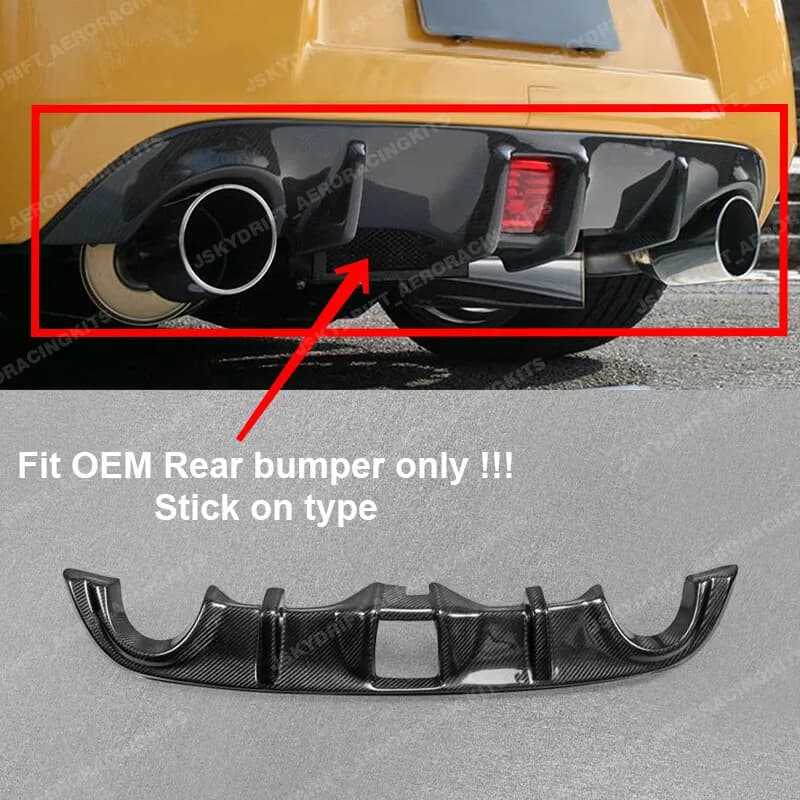 Per Nissan 370Z Z34 Diffusore paraurti posteriore sotto la copertura dello splitter del labbro in fibra di carbonio