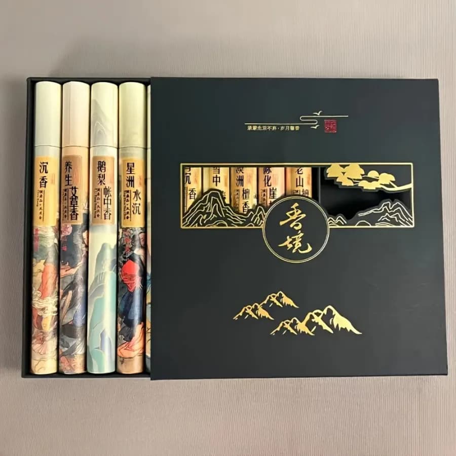 Confezione regalo di incenso Five Classics da 400 pezzi di dieci tubi con stile pittura a inchiostro, legno di sandalo, legno di agar, ecc. Adatto per il regalo domestico