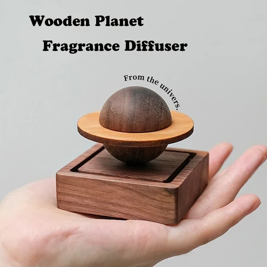 Wood Diffuser Jupiter Shape Wood Scent Essential Oil Aroma Diffuser Fresh Air Home Decor Friend Gift Dorm Room Essential