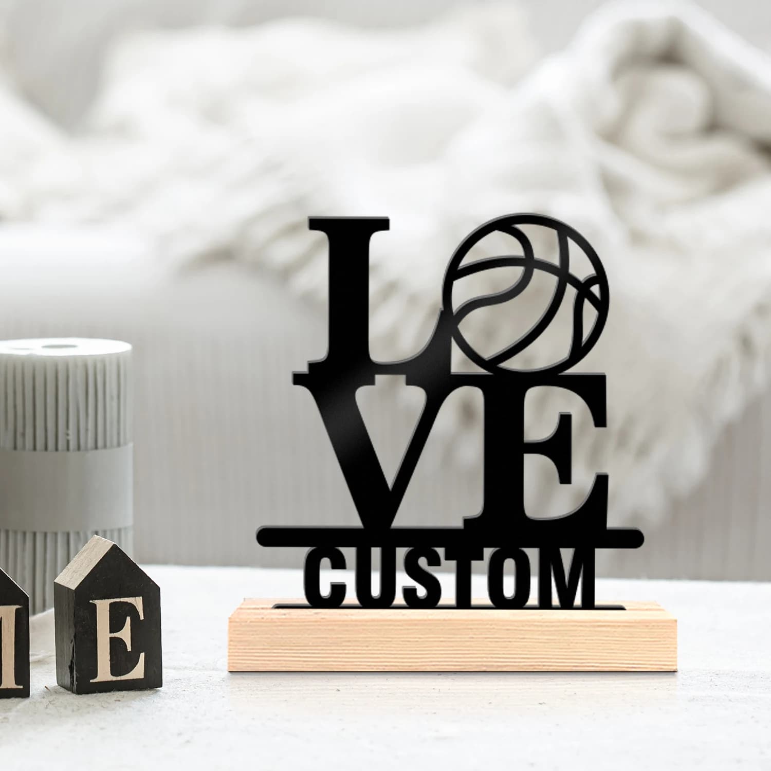 1pc Unique Personalized Metal Statue Ornaments Custom Name Equipped with A Wooden Base Home or Office Decorations