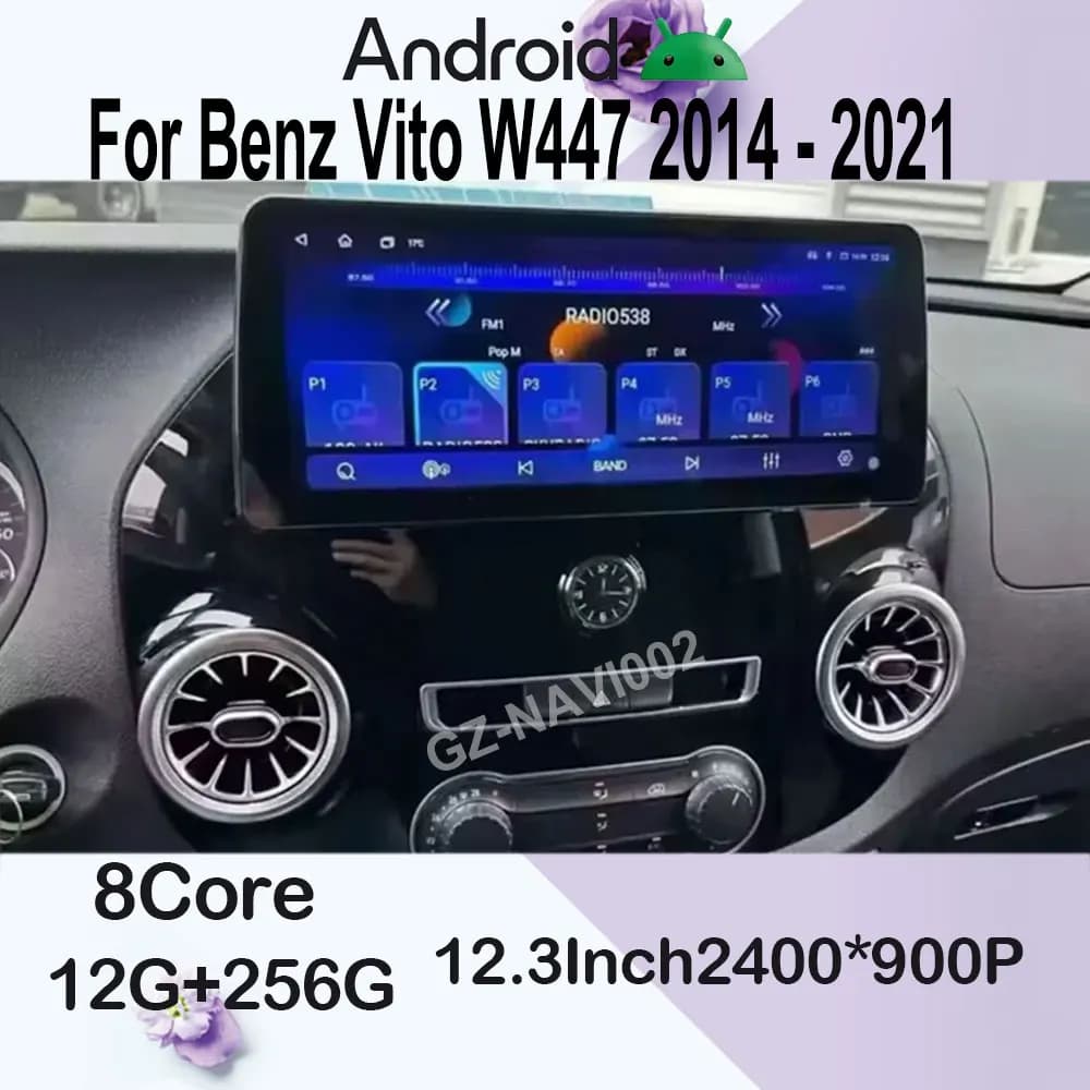 2400*900P Android 15 Autoradio Per Benz Vito W447 2014 - 2021 Stereo Senza Fili Carplay GPS Lettore Video di Navigazione BT Strumento Auto