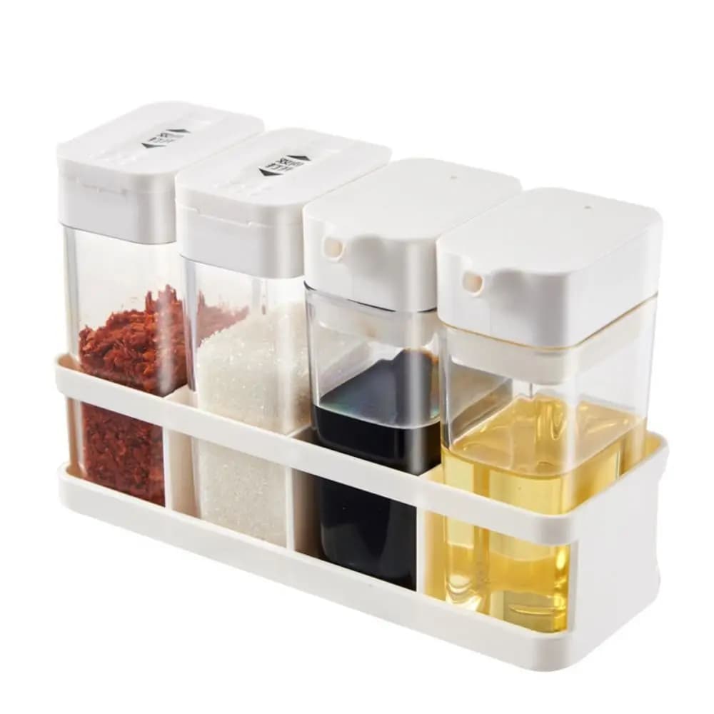 Set di barattoli per spezie, Set di scatole per condimenti in plastica con coperchio, contenitori per Barbecue trasparenti portaspezie forniture da cucina