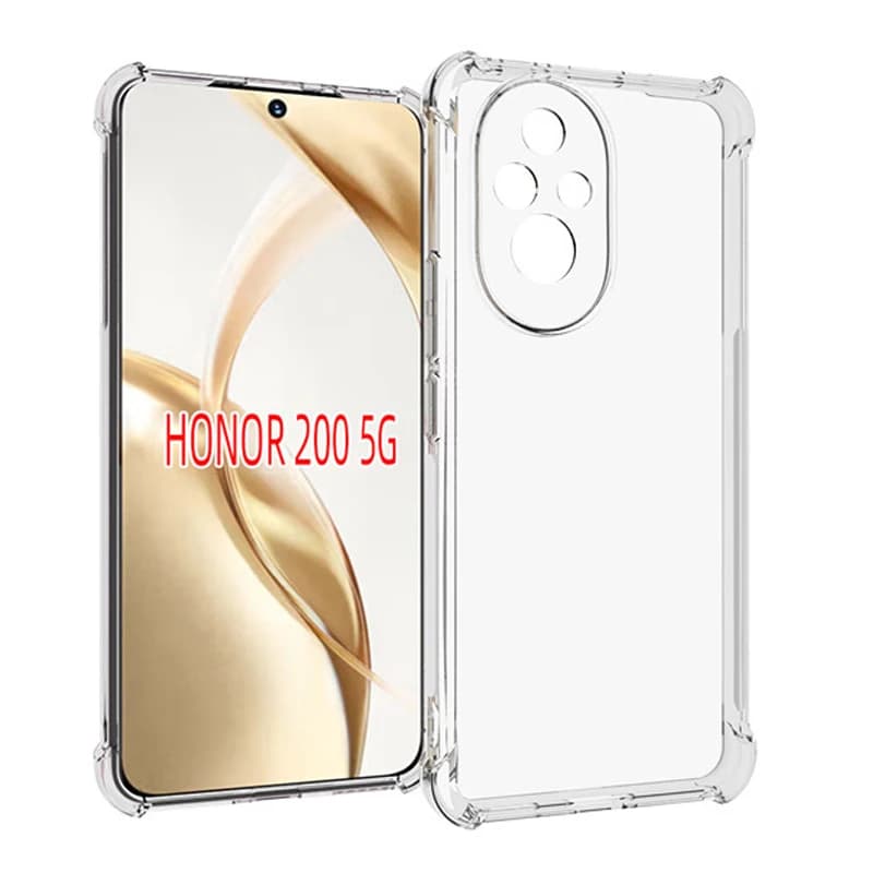 Custodia antiurto con cuscino d'aria per Honor 200 ELI NX9 Custodia morbida con cover posteriore in silicone TPU airbag trasparente per borse per telefono Honor200 ELI-NX9