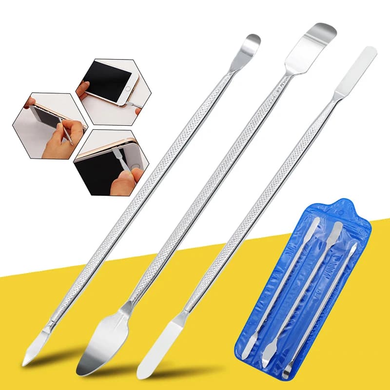 Kit of universal tools for phone repair, 3 pieces/set, metal disassembly tool for laptops and tablets.