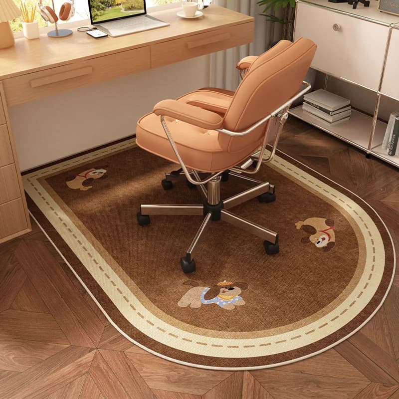 Tappeto VIKAMA per Toeletta con Pelo Riccio, Tappetino Protettivo Vintage ad Arco per Sedia da Studio/Gaming/Computer, Facile da Pulire, Arredo Casa