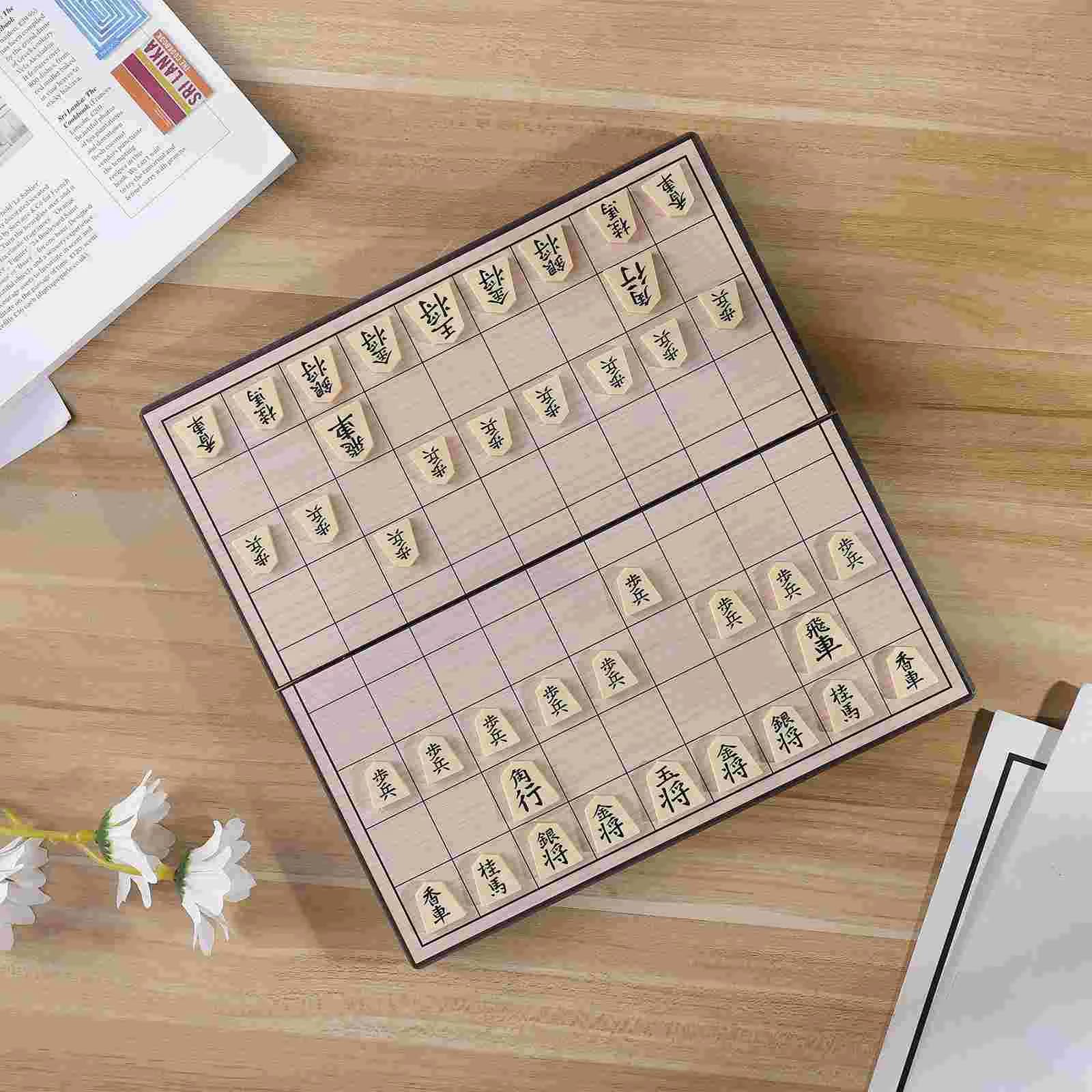 Set portatile da viaggio da tavolo per giochi di scacchi giapponesi pieghevoli magnetici con giochi da tavolo con vano portaoggetti