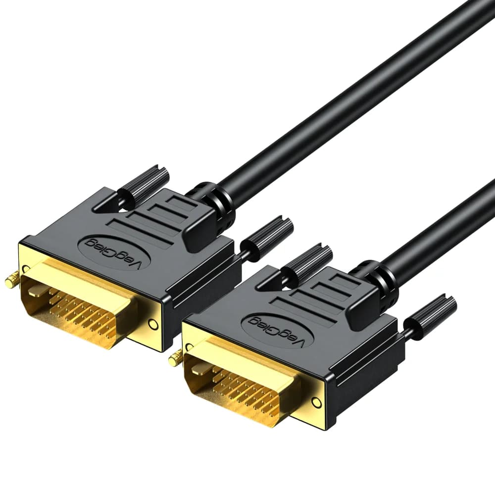 VegGieg DVI Cable 24+1 Male to Male Gold-Plated for PC Monitor HDTV 2560*1600P 60Hz CCS Wire OD7.0mm High-Definition Display Cab