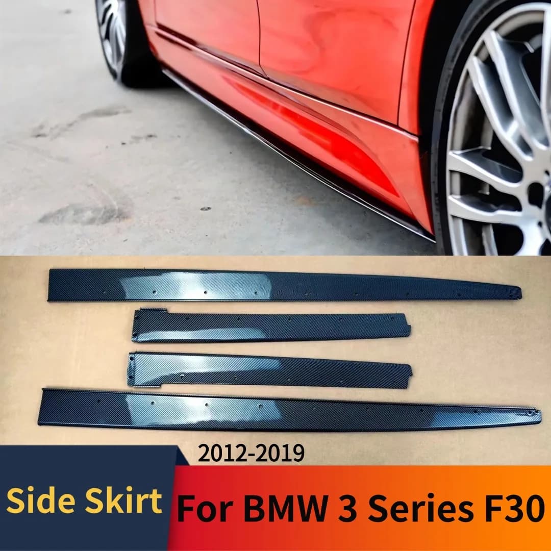 Extensions Rocker Panel Lip 4Pcs 80.3 inch ABS Plastic Gloss Black Accessories For BMW 3 Series F30 F31 2012-2019 Side Skirt