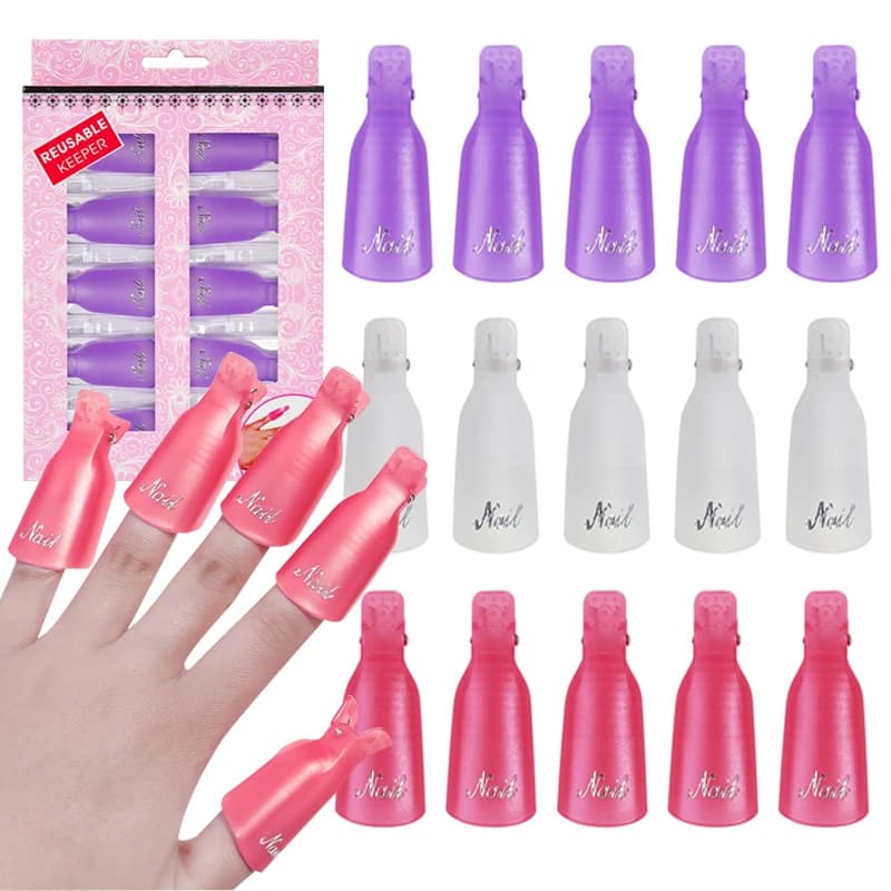 10 pcs/bag UV Gel Nail Polish Remover Acrylic Grips Artistic Nails Soak Off Cap Nail Grips FAI FROM YOU Cleaning Manicure Handling Tools