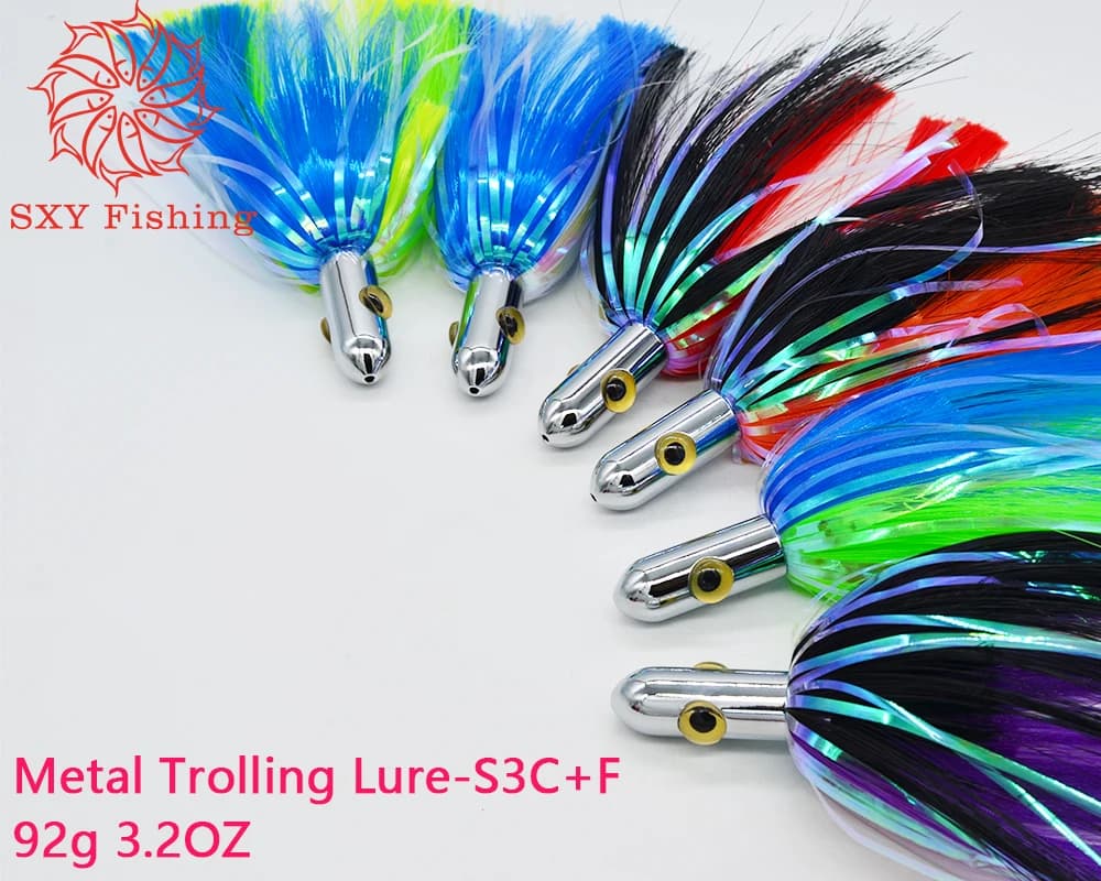 SXY FISHING Metal tow bait Large game bait Fishing bait Salt water bait Marlin Fish tow bait deep water S3C + F 9 inch