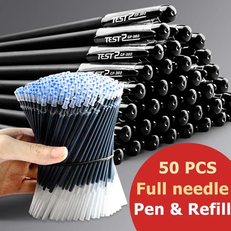 Set di penne Gel da 0.5mm tubo ad ago completo penne di colore nero blu rosso per Test di scrittura disponibili ritorno a scuola forniture di cancelleria economiche
