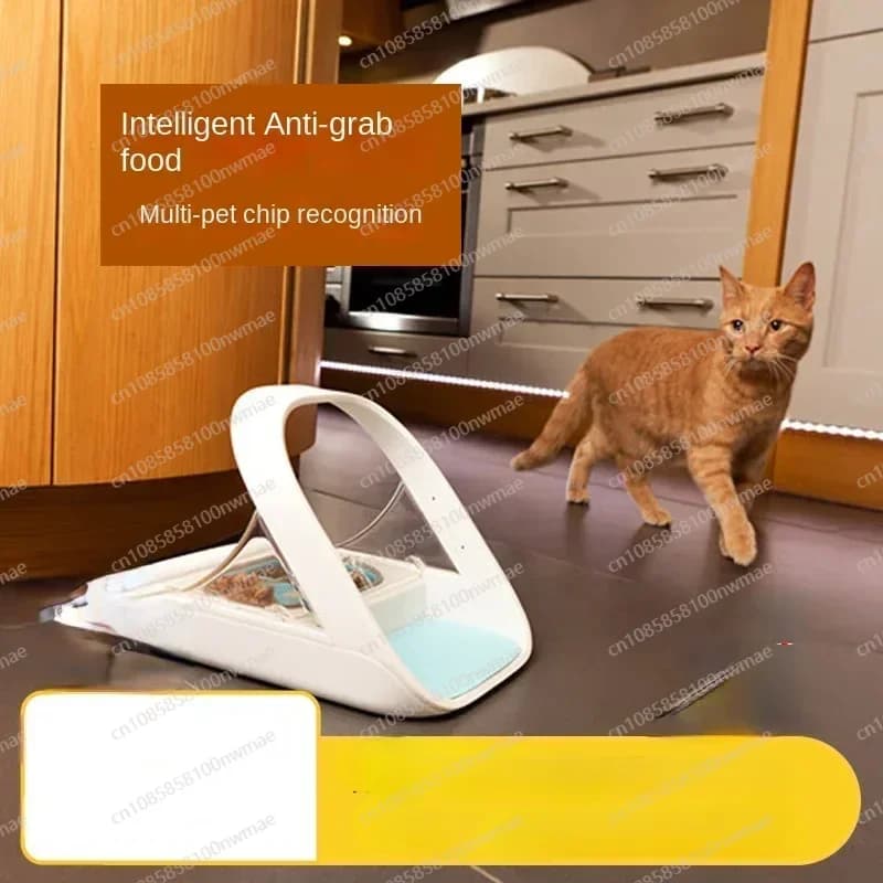 Ciotola Intelligente per Gatti con Identificazione del Chip, Distribuzione Automatica di Cibo Umido, Conservazione e Protezione Anti-Insetti