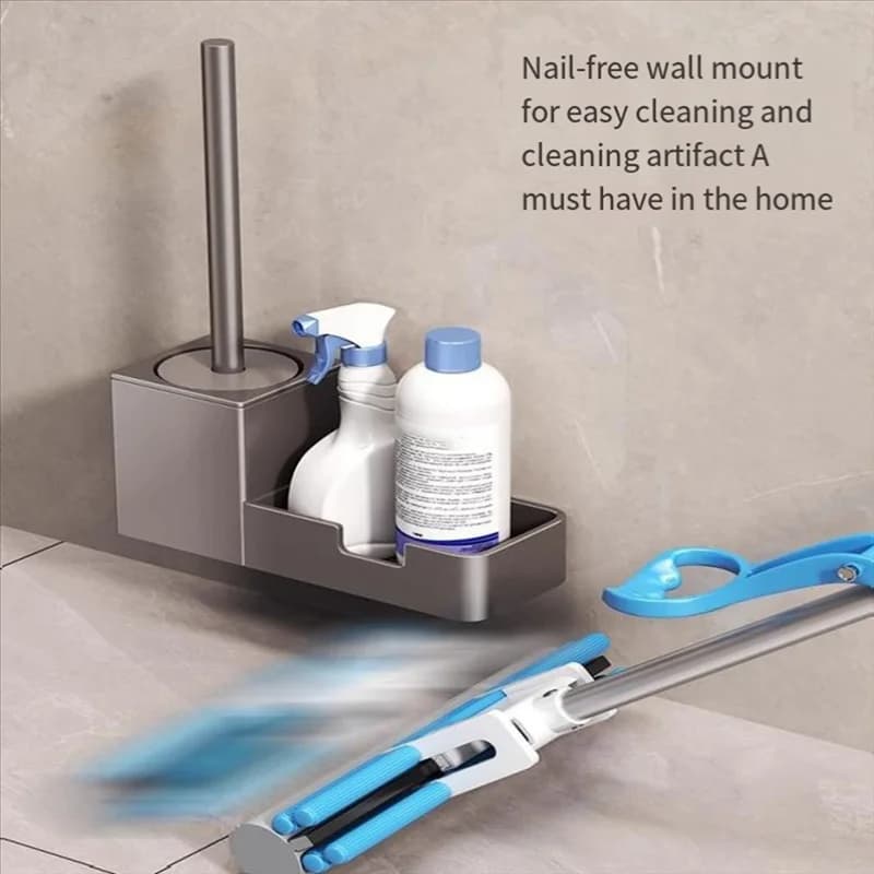 YWDZ-Porta scopino senza punzonatura, con ripiano, scopino per WC domestico senza angoli morti, bagno
