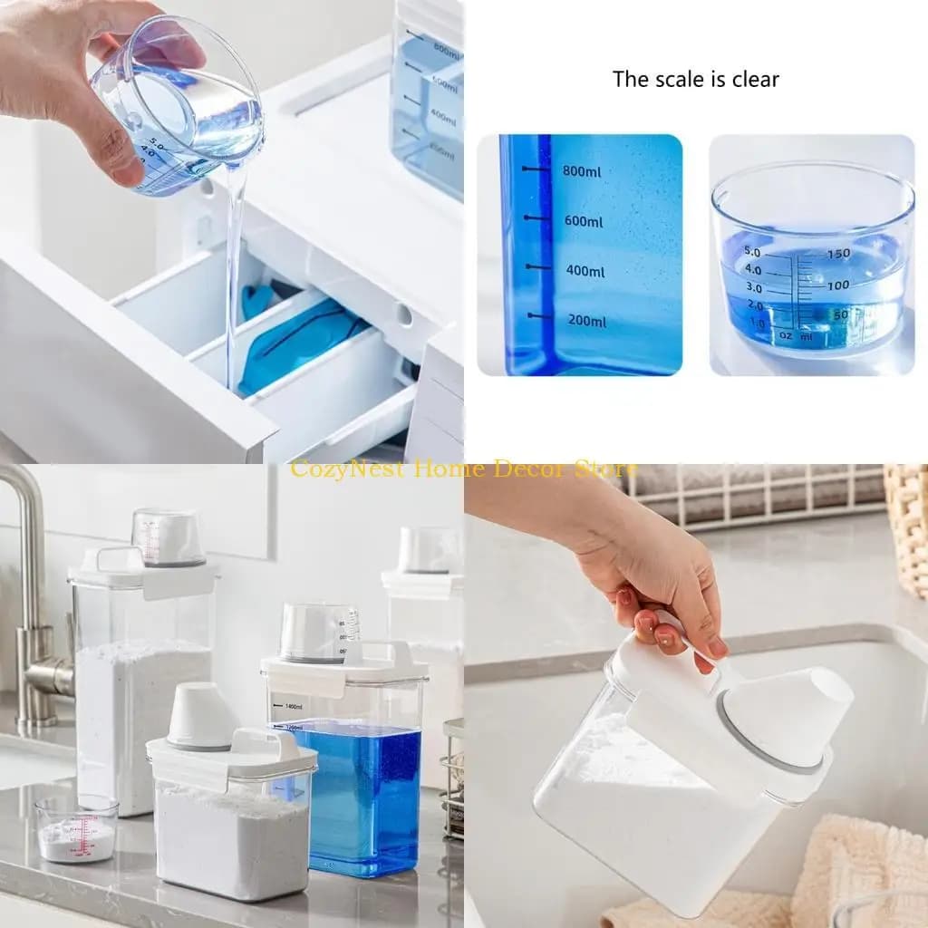 92MF Practical Measuring Cup Storage Container Sealed Oganization Jar for Kitchen