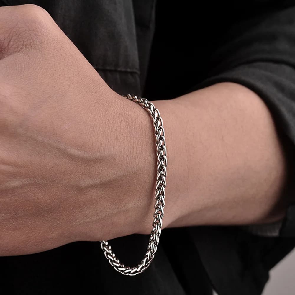 Bracciale drago in acciaio inossidabile Hip Hop da 3 5 7 mm Bracciale semplice da uomo in acciaio al titanio Gioielli di moda Accessori di tendenza Regalo