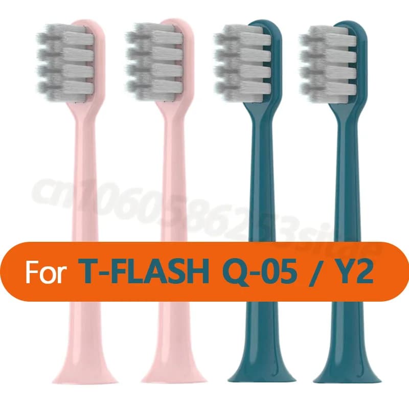 Replacement head for toothbrush Q-05/Y2 vacuum pack for electric toothbrush with cover TFLASH spare heads