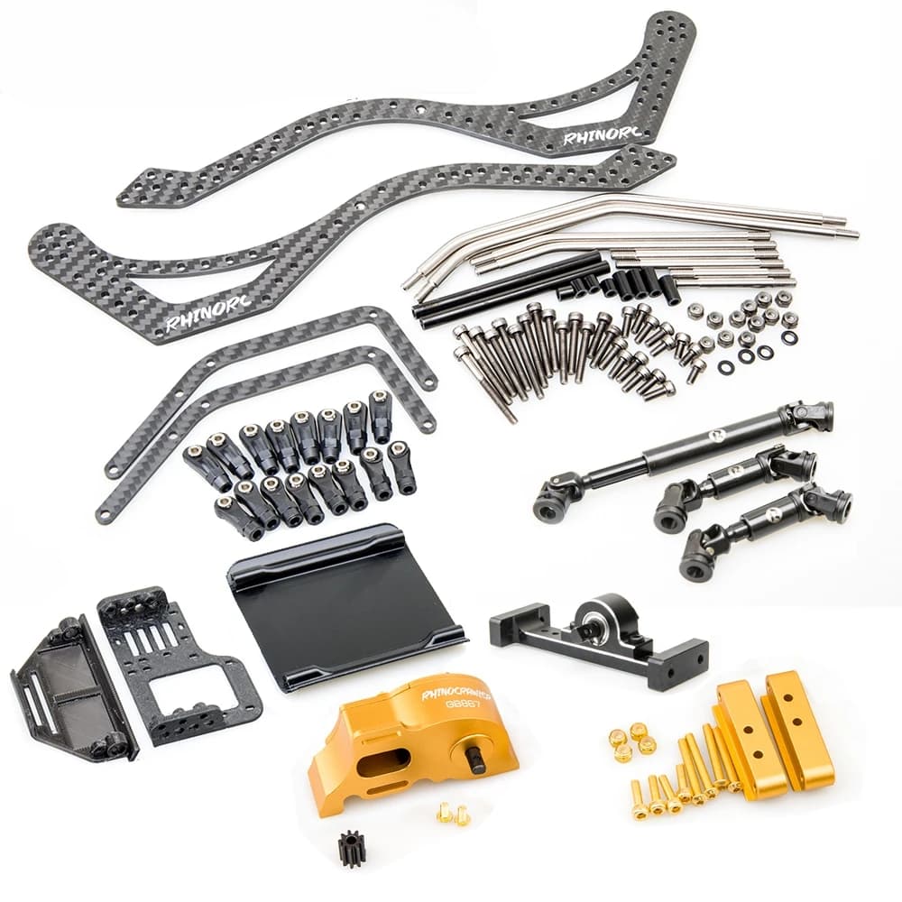 RHINORC YUE ONE V2 Kit telaio cingolato RC in fibra di carbonio per assi a portale Axial Capra 1/10 Versione di aggiornamento leggera