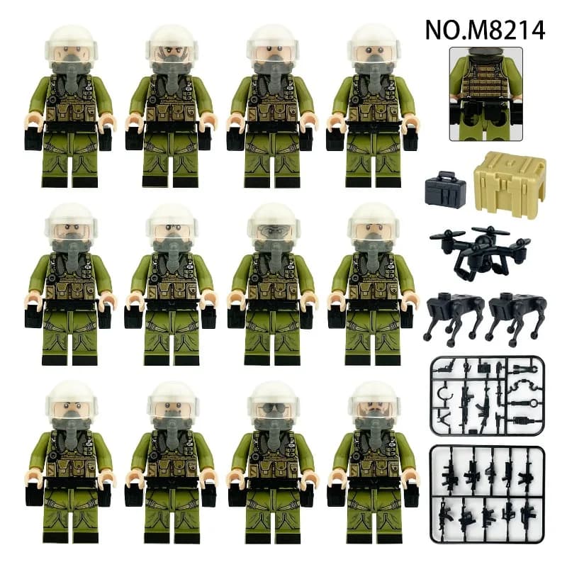 Blocchi da costruzione, bambole umanoidi, giocattoli, action figure digitali, giocattoli assemblabili, robot strisciante, giocattoli educativi per bambini