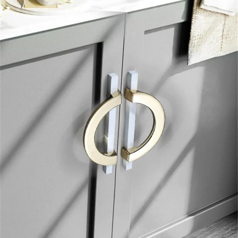 KK & f maniglie per porte dell'armadio in oro bianco di lusso manopole per cassetti in lega di zinco armadio comodino armadietto tira ferramenta per mobili