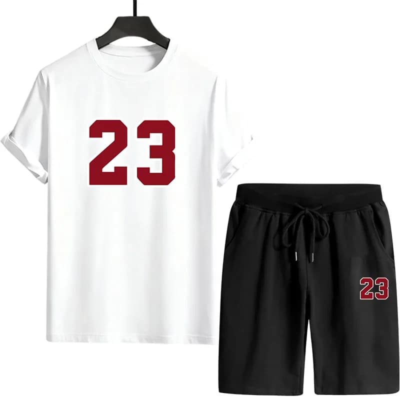 Complete Summer Sport Suit 2026 for Men: Sleeve T-shirt Corte e Pantaloncini Comodi per Casa e Attività all'Aperto