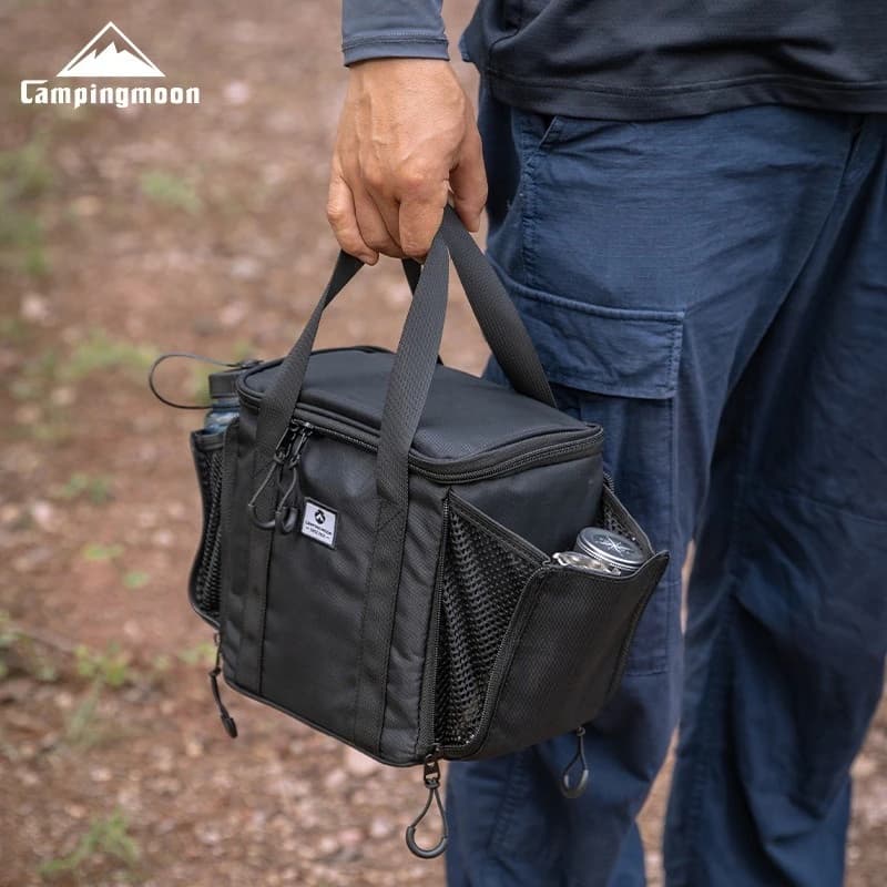 CAMPINGMOON BKXD-5F-B Borsa per bombola del gas da campeggio, Borsa portaoggetti per attrezzatura da caffè da campeggio, Borsa espandibile multiuso