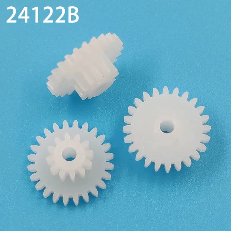24122B 0.5M Doppio Ingranaggio Ruote Modulo 0.5 24 Denti + 12 Denti Pignone In Plastica Parti di Motore Accessori Giocattolo 10 pz/lotto