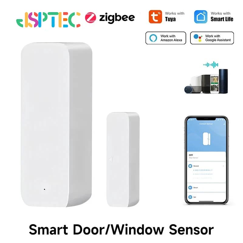 Sensore di contatto per sensore per porte e finestre Tuya Zigbee per telecomando APP Smart Home compatibile con Alexa Google Assistant