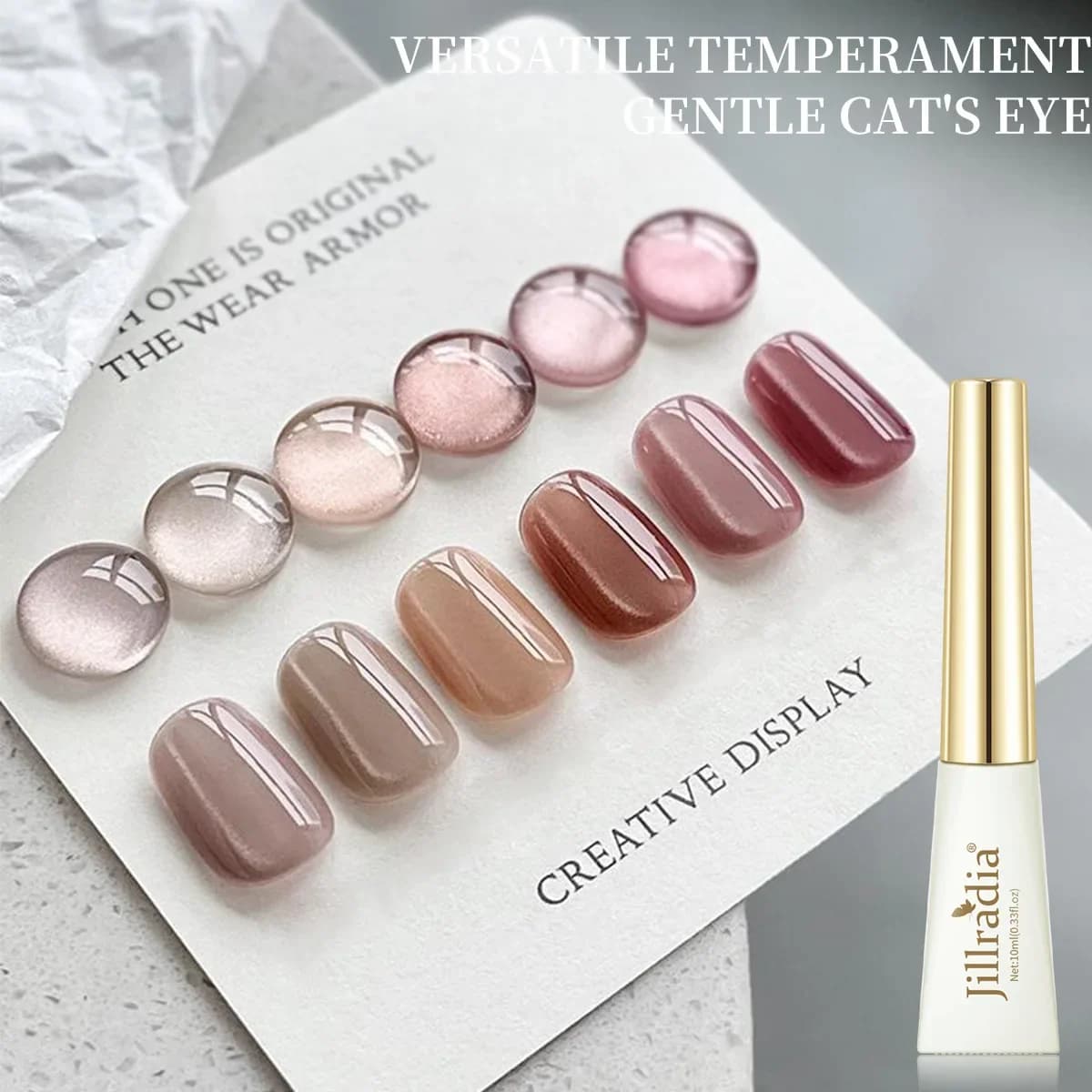6 pz 10 ml Acqua Luce Gatto Smalto Gel Per Unghie Magnetico Soak Off Moonlight Magnetico Top Coat Gel UV Semi Permanente Per Unghie artistiche FAI DA TE