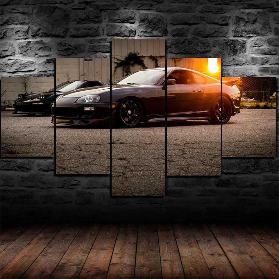Tela senza cornice 5 pezzi SUPRA Racing Car Wall Art Poster Immagini Decorazioni per la casa per dipinti del soggiorno